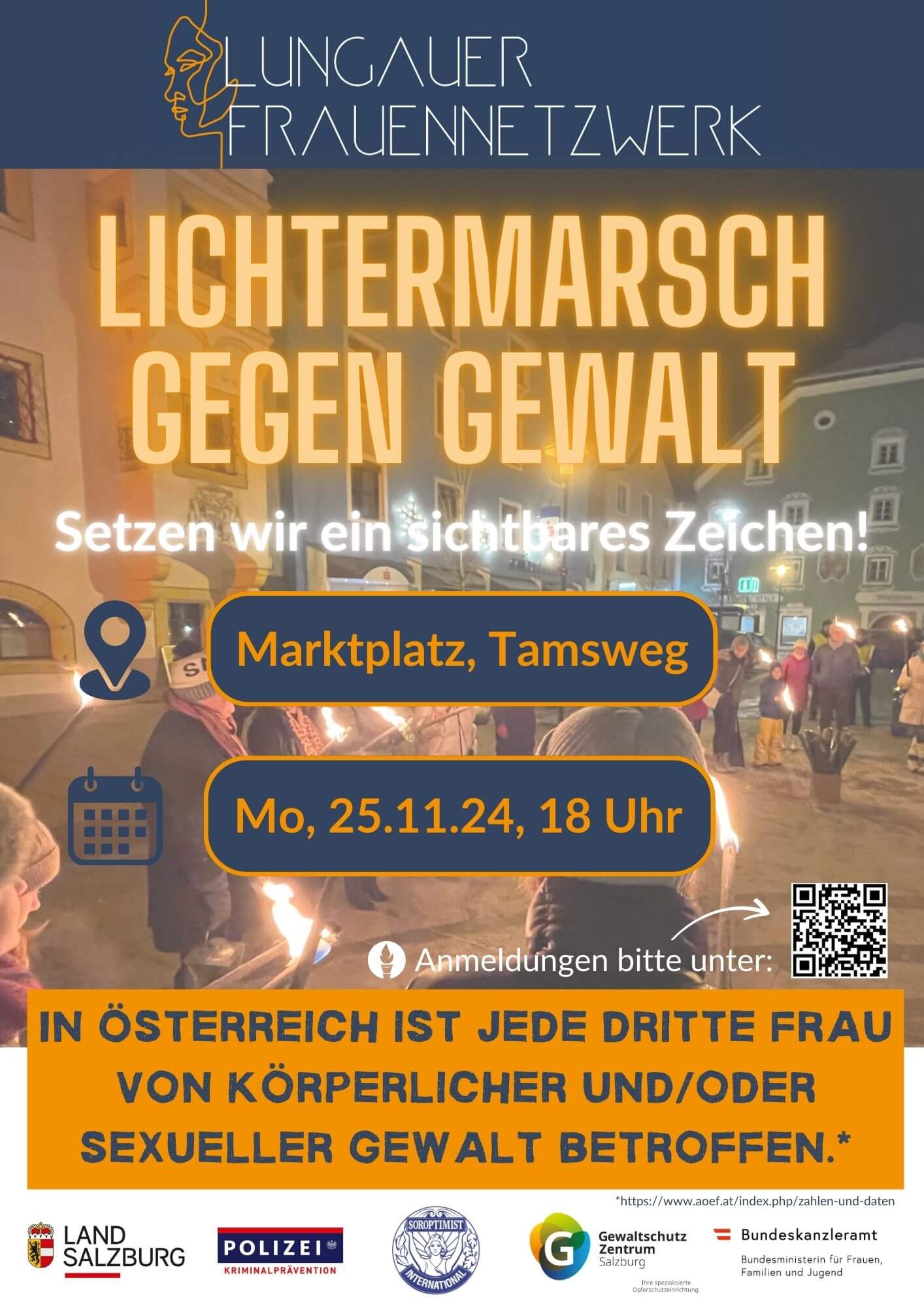 Lichtermarsch gegen Gewalt